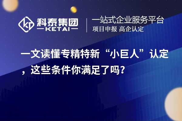 一文讀懂專精特新“小巨人”認(rèn)定，這些條件你滿足了嗎？