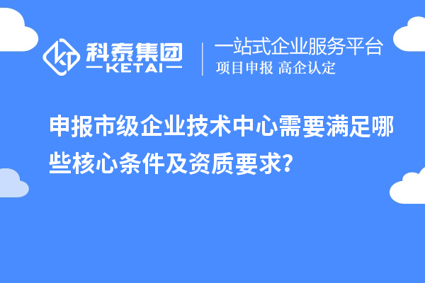 申報(bào)市級(jí)企業(yè)技術(shù)中心需要滿足哪些核心條件及資質(zhì)要求？