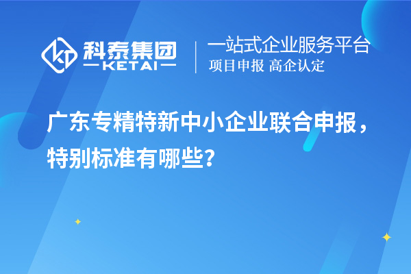 廣東專精特新中小企業(yè)聯(lián)合申報，特別標準有哪些？
