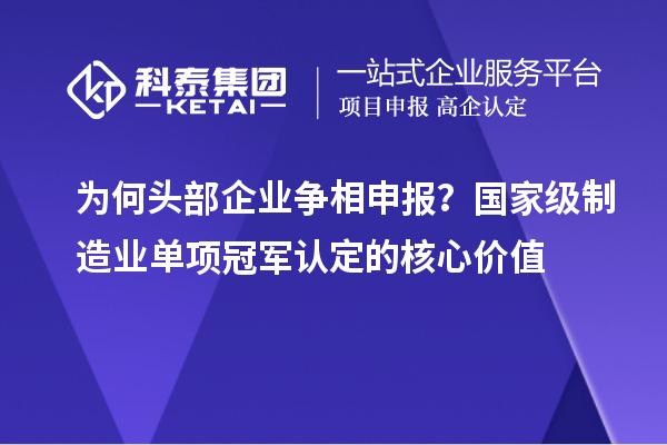 為何頭部企業(yè)爭相申報？國家級制造業(yè)單項冠軍認(rèn)定的核心價值