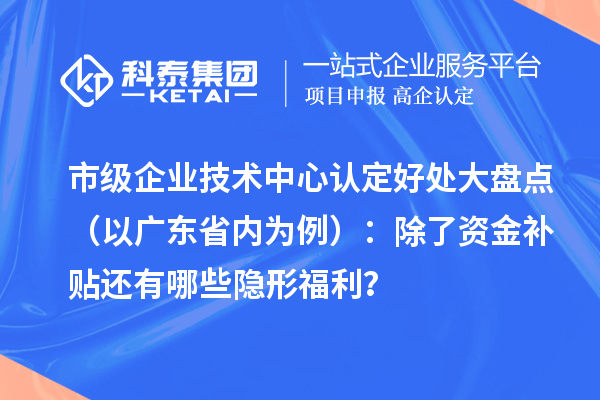 市級(jí)企業(yè)技術(shù)中心認(rèn)定好處大盤點(diǎn)（以廣東省內(nèi)為例）：除了資金補(bǔ)貼還有哪些隱形福利？