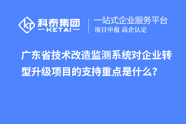 廣東省技術(shù)改造監(jiān)測(cè)系統(tǒng)對(duì)企業(yè)轉(zhuǎn)型升級(jí)項(xiàng)目的支持重點(diǎn)是什么？