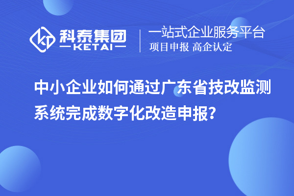 中小企業(yè)如何通過(guò)廣東省技改監(jiān)測(cè)系統(tǒng)完成數(shù)字化改造申報(bào)？