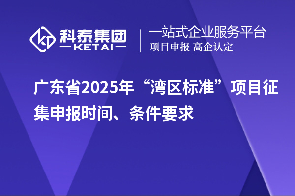廣東省2025年“灣區(qū)標(biāo)準(zhǔn)”項目征集申報時間、條件要求