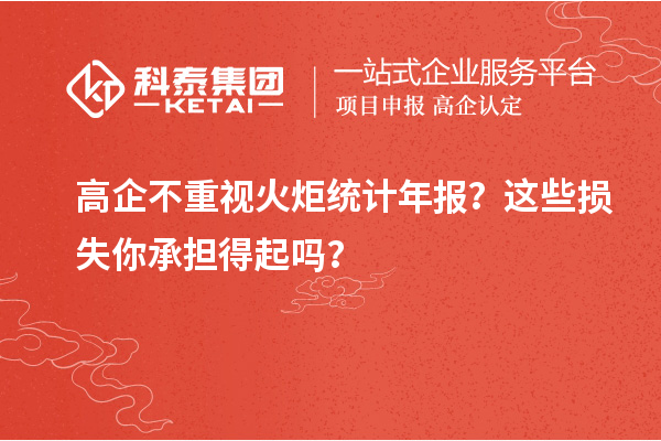 高企不重視火炬統(tǒng)計(jì)年報(bào)？這些損失你承擔(dān)得起嗎？