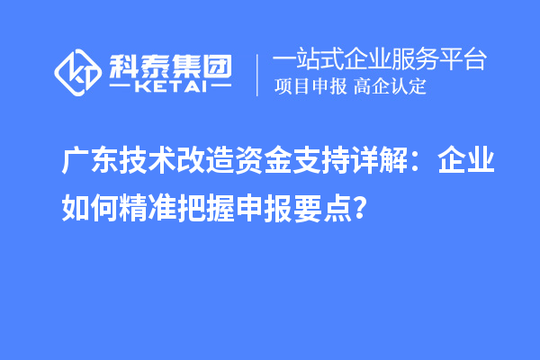 廣東技術(shù)改造資金支持詳解：企業(yè)如何精準(zhǔn)把握申報(bào)要點(diǎn)？
