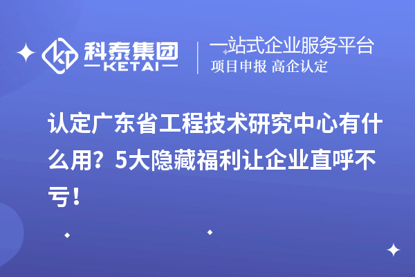 認(rèn)定廣東省工程技術(shù)研究中心有什么用？5大隱藏福利讓企業(yè)直呼不虧！