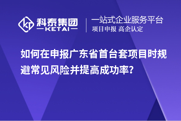 如何在申報廣東省首臺套項目時規(guī)避常見風險并提高成功率？