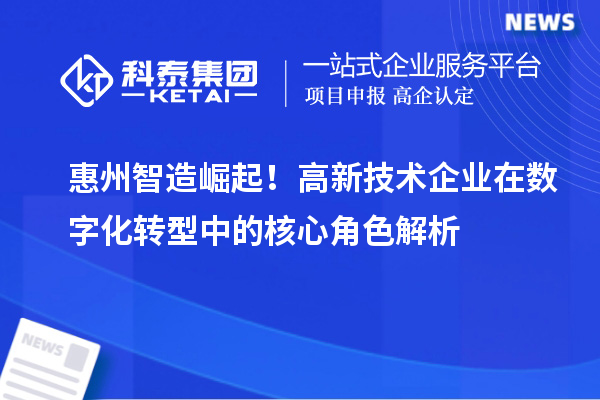 惠州智造崛起！高新技術(shù)企業(yè)在數(shù)字化轉(zhuǎn)型中的核心角色解析