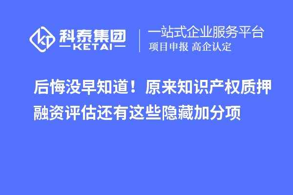 后悔沒早知道！原來知識產(chǎn)權(quán)質(zhì)押融資評估還有這些隱藏加分項(xiàng)