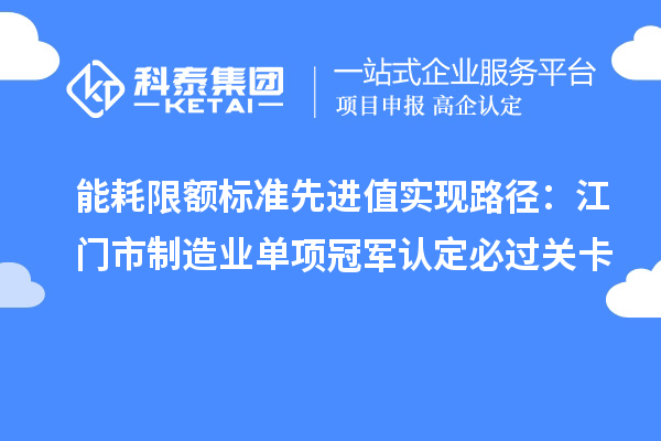 能耗限額標準先進值實現(xiàn)路徑：江門市制造業(yè)單項冠軍認定必過關卡