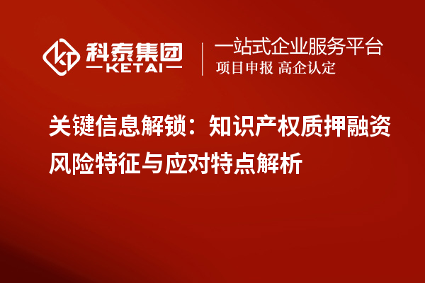 關(guān)鍵信息解鎖：知識產(chǎn)權(quán)質(zhì)押融資風險特征與應(yīng)對特點解析