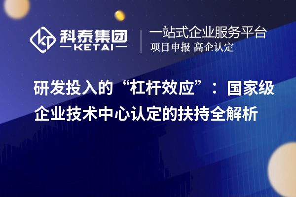 研發(fā)投入的“杠桿效應(yīng)”：國(guó)家級(jí)企業(yè)技術(shù)中心認(rèn)定的扶持全解析