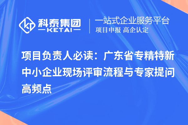 項目負(fù)責(zé)人必讀：廣東省專精特新中小企業(yè)現(xiàn)場評審流程與專家提問高頻點