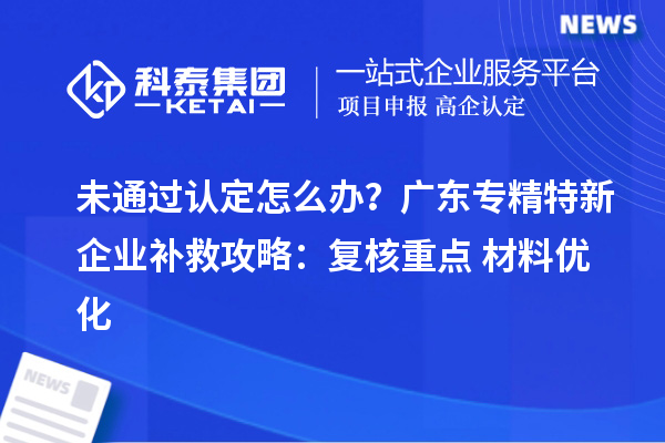 未通過認(rèn)定怎么辦？廣東專精特新企業(yè)補(bǔ)救攻略：復(fù)核重點+材料優(yōu)化