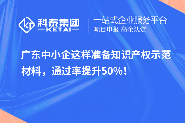 廣東中小企這樣準(zhǔn)備知識(shí)產(chǎn)權(quán)示范材料，通過率提升50%！
