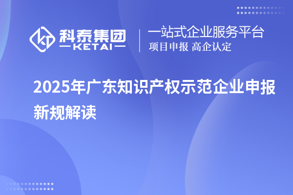 2025年廣東知識產(chǎn)權示范企業(yè)申報新規(guī)解讀