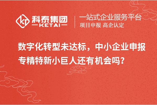 數(shù)字化轉(zhuǎn)型未達(dá)標(biāo)，中小企業(yè)申報(bào)專精特新小巨人還有機(jī)會(huì)嗎？