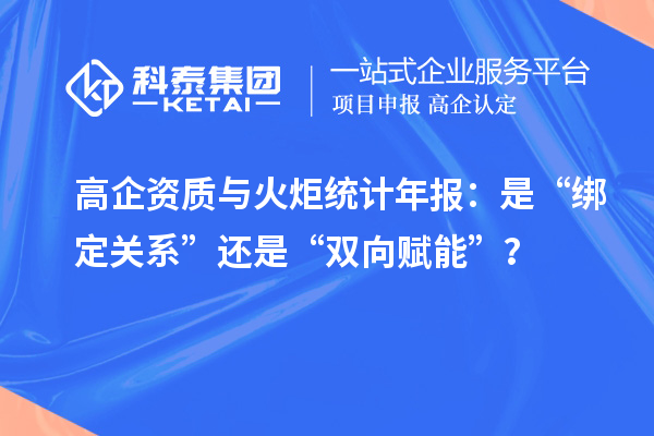 高企資質(zhì)與火炬統(tǒng)計(jì)年報(bào)：是“綁定關(guān)系”還是“雙向賦能”？