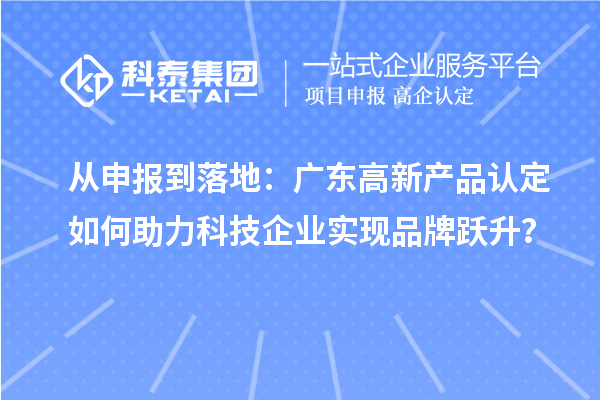從申報(bào)到落地：廣東高新產(chǎn)品認(rèn)定如何助力科技企業(yè)實(shí)現(xiàn)品牌躍升？