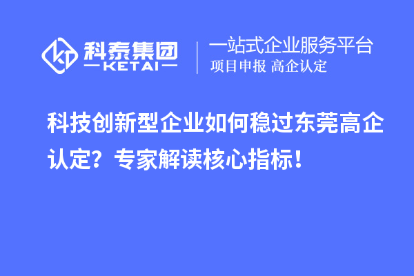 科技創(chuàng)新型企業(yè)如何穩(wěn)過東莞高企認(rèn)定？專家解讀核心指標(biāo)！