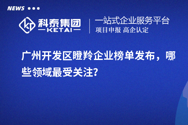 廣州開發(fā)區(qū)瞪羚企業(yè)榜單發(fā)布，哪些領(lǐng)域最受關(guān)注？