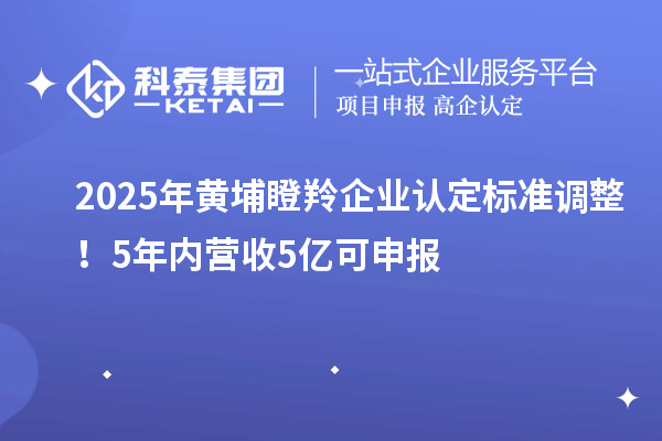 2025年黃埔瞪羚企業(yè)認(rèn)定標(biāo)準(zhǔn)調(diào)整！5年內(nèi)營收5億可申報(bào)