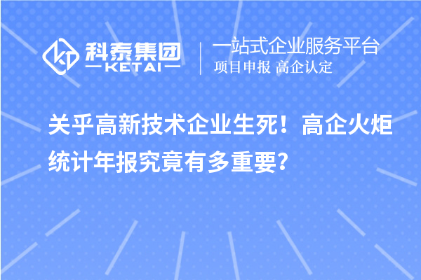 關(guān)乎高新技術(shù)企業(yè)生死！高企火炬統(tǒng)計(jì)年報(bào)究竟有多重要？