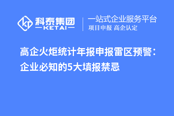 高企火炬統(tǒng)計(jì)年報(bào)申報(bào)雷區(qū)預(yù)警：企業(yè)必知的 5 大填報(bào)禁忌